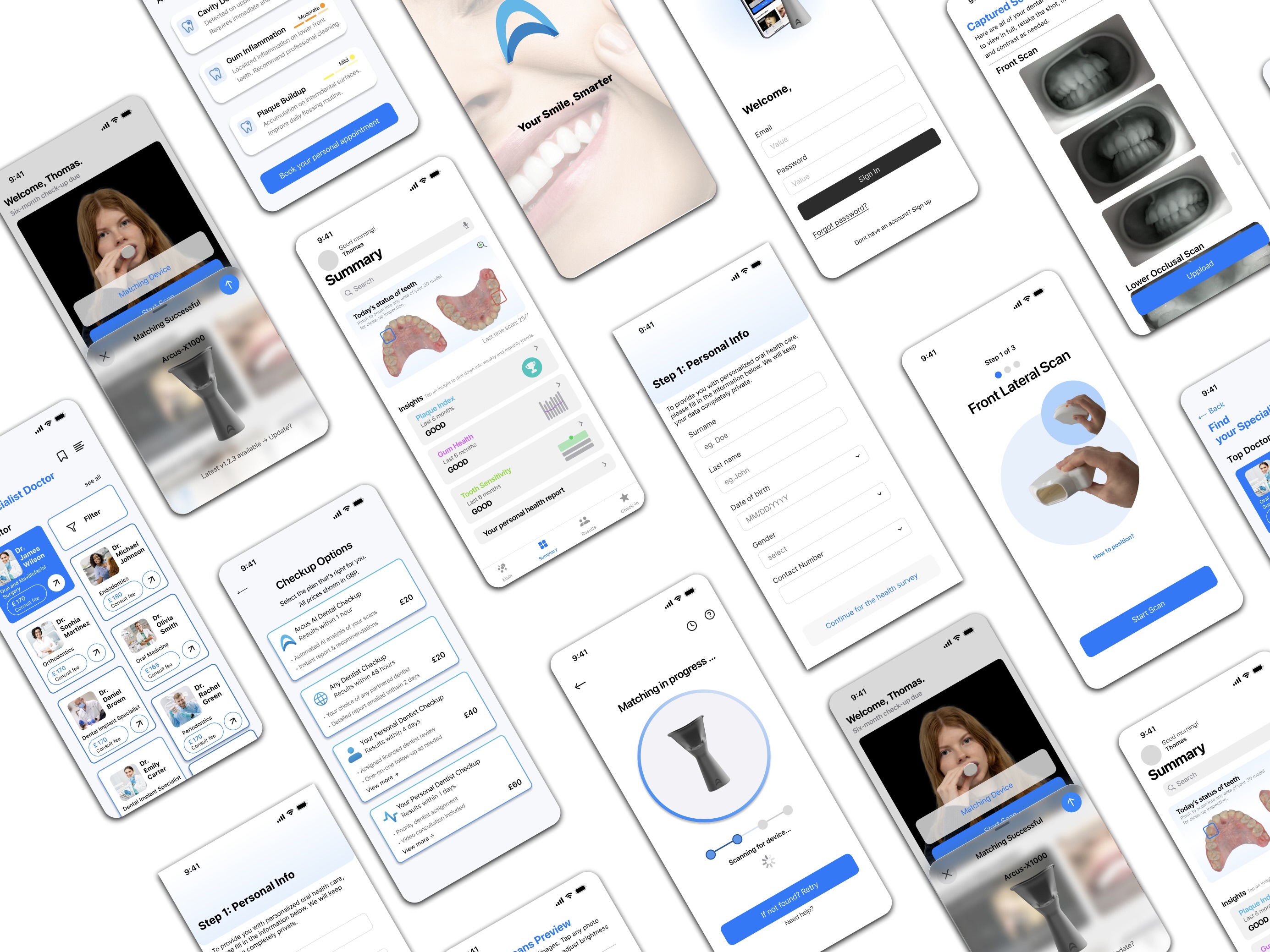 Arcus Health mobile app screens