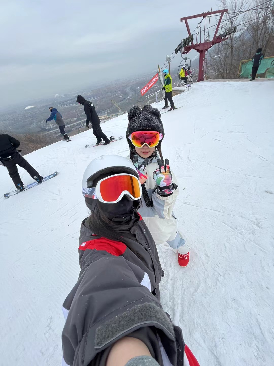 Skiing selfie
